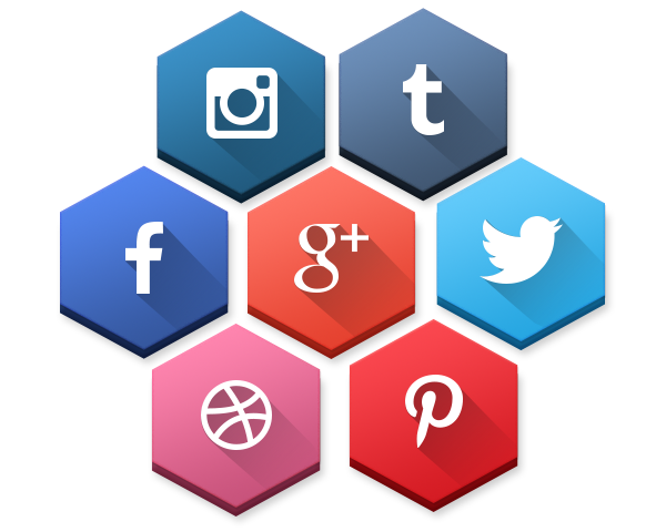 SocioHexs: 40 Free Hexagonal Social Media Icons